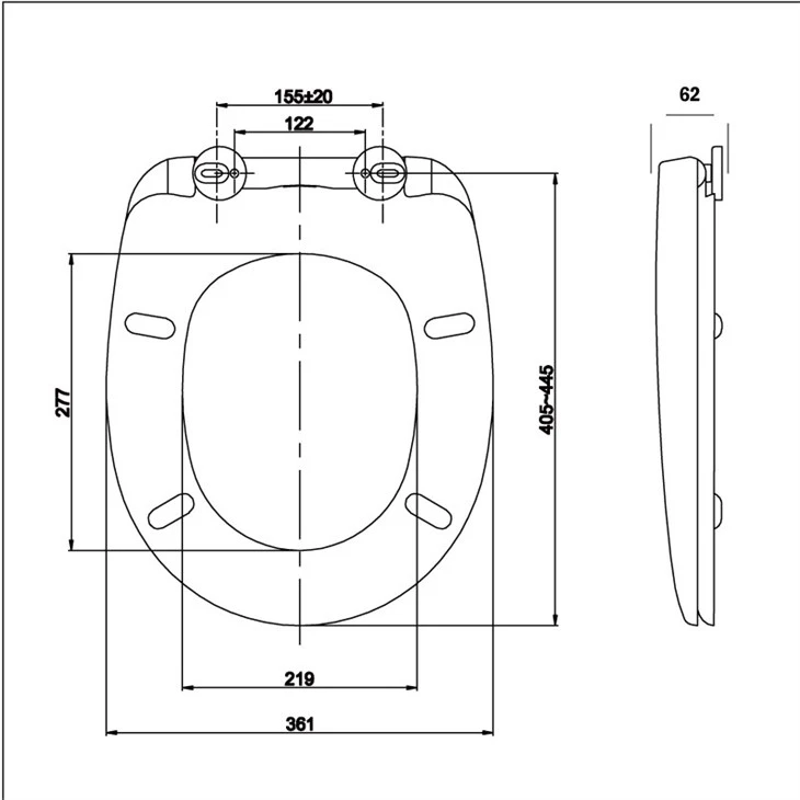 slow lowering toilet seat size
